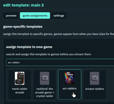 Game Template Assignment